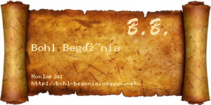 Bohl Begónia névjegykártya